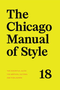 The front cover of The Chicago Manual of Style, 18th edition